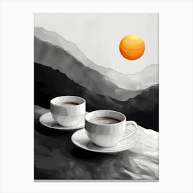 Coffee And Sunset Canvas Print