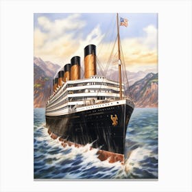 Titanic Rms Carpathia Pencil  Canvas Print