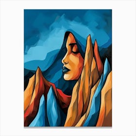 Woman In The Mountains 2 Canvas Print