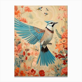 Blue Jay 3 Detailed Bird Painting Canvas Print