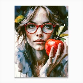 Boho Woman With An Apple 3 Canvas Print