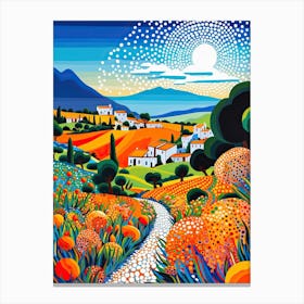 San Vito Lo Capo, Italy, Illustration In The Style Of Pop Art 1 Canvas Print