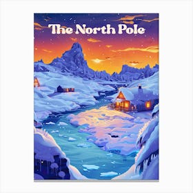 The North Pole Xmas Travel Art Illustration Leinwandbild