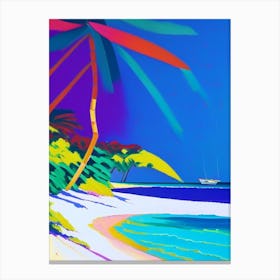 Diani Beach Kenya Colourful Painting Tropical Destination Canvas Print