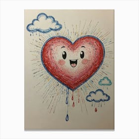 Heart With Tears Canvas Print