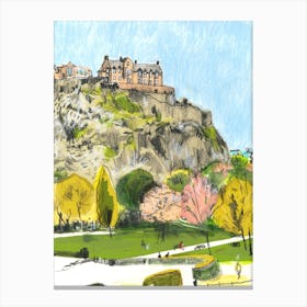 Edinburgh Castle From The Band Stand  Canvas Print
