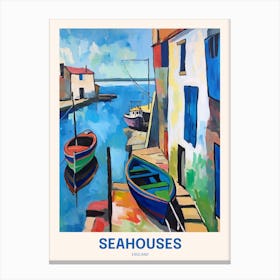 Seahouses England Uk Travel Poster Canvas Print