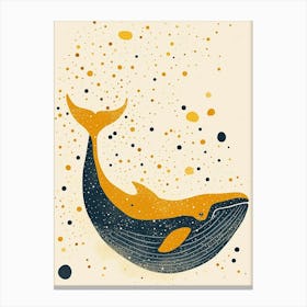Yellow Blue Whale 3 Canvas Print