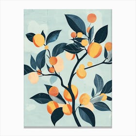 Peach Tree Flat Illustration 6 Canvas Print