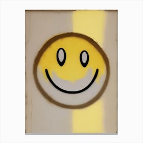 Smiley Face Symbol Abstract Painting Canvas Print