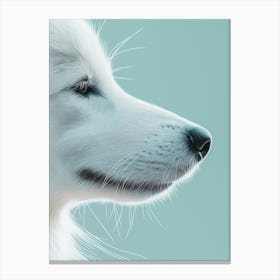 White Dog Portrait.Generated AI. Wall Art Print Canvas Print