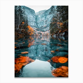 Autumn Leaves In A Lake 1 Canvas Print