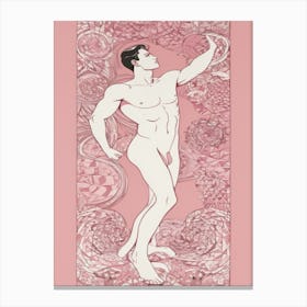 Nude Man In Pink Canvas Print