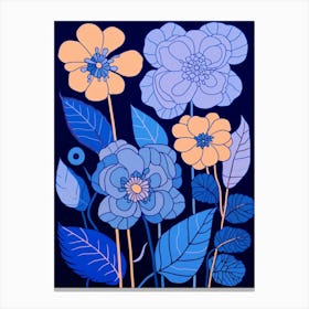 Blue Flower Illustration Lantana 2 Canvas Print