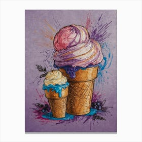 Ice Cream Cones Canvas Print