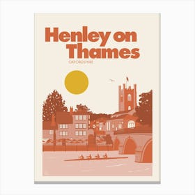 Henley On Thames, Oxfordshire (Orange) Canvas Print