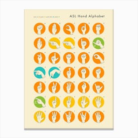 Sign Language Hand Alphabet Canvas Print