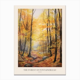 Autumn Forest Landscape The Forest Of Fontainebleau Poster Canvas Print