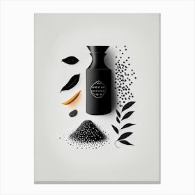 Black Pepper Spices And Herbs Retro Minimal 1 Canvas Print