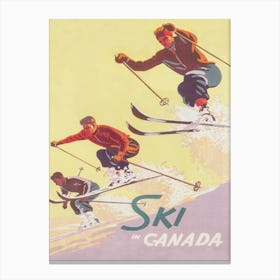 Ski In Canada Vintage Ski Poster 1 Canvas Print