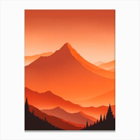 Misty Mountains Vertical Composition In Orange Tone 204 Canvas Print