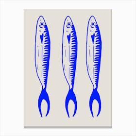 Blue Sardines Canvas Print