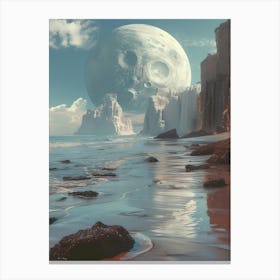 Moon Over The Ocean Canvas Print