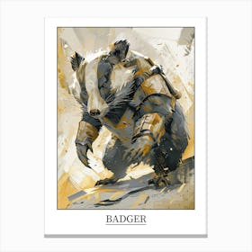 Badger Precisionist Illustration 3 Poster Canvas Print