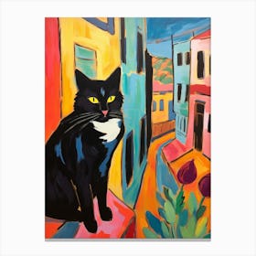 Painting Of A Cat In Agrigento Italy 2 Canvas Print