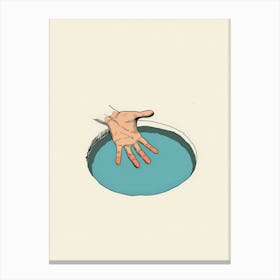 Hand Reaching Out Of A Hole Canvas Print