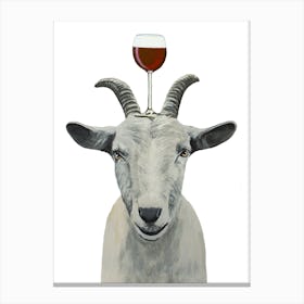 Goat With Wineglass Canvas Print