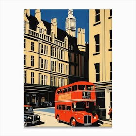 Red Double Decker Bus In London Canvas Print