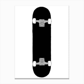 Black Skateboard Canvas Print