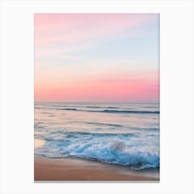 Barafundle Bay Beach, Pembrokeshire, Wales Pink Photography 1 Canvas Print