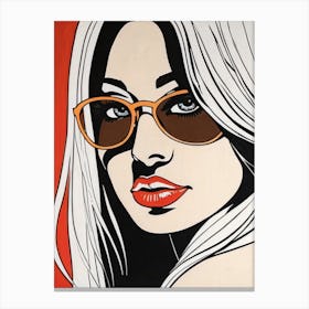 Woman Portrait Face Pop Art (55) Canvas Print