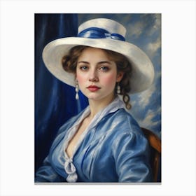 Lady In Blue Canvas Print