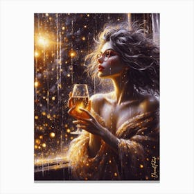 Stormy Night With A Glass Of Wine 2 Canvas Print