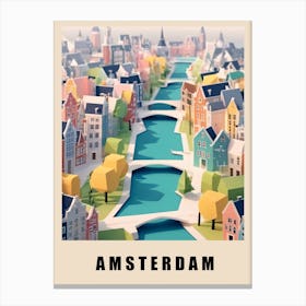 Amsterdam City Low Poly (29) 1 Canvas Print