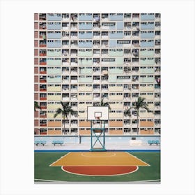 Colorful Basketball Court In Hong Kong Canvas Print
