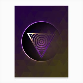 Geometric Neon Glyph on Jewel Tone Triangle Pattern 473 Canvas Print