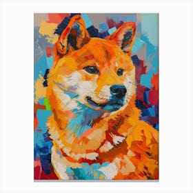 Shiba Inu dog colourful painting Canvas Print