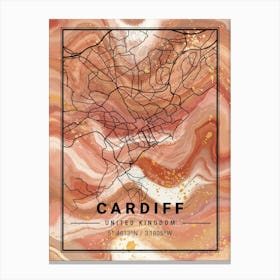 Cardiff Map Canvas Print