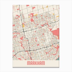 Markham Map Poster Canvas Print