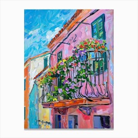 Balcony Painting In Ibiza 1 Canvas Print