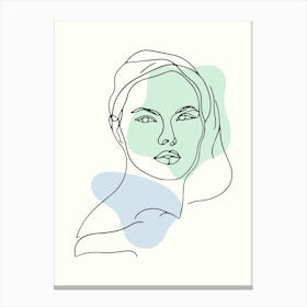 Portrait Of A Woman Hand Drawing Line Art 2 Canvas Print