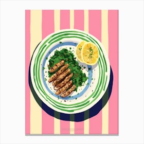 A Plate Of Fennel, Top View Food Illustration 2 Canvas Print