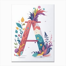 Colorful Letter A Illustration 17 Canvas Print