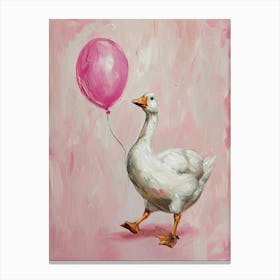 Cute Goose 1 With Balloon Canvas Print