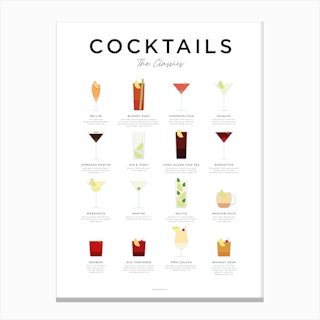 Classic Cocktails Minimal Canvas Print