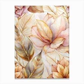 Watercolor Floral Pattern 12 Canvas Print